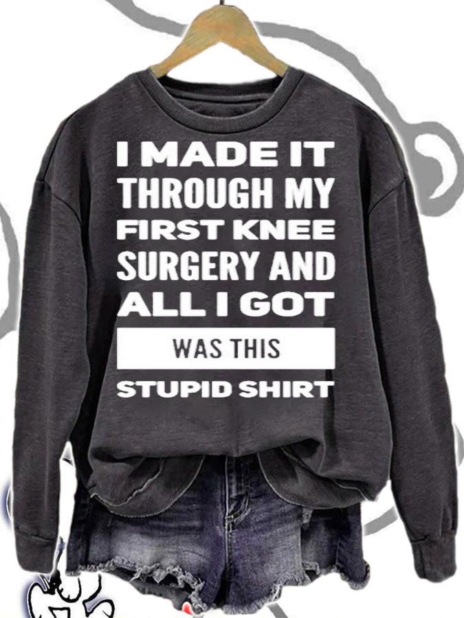 Funny Knee Surgery Post Surgery Gifts Get Well Soon Gift T-Shirt t-shirt sweatshirt