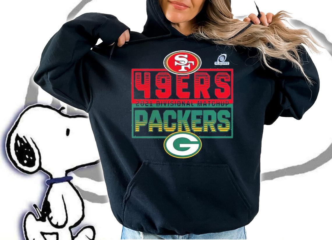 Green Bay Packers Vs. San Francisco 49ers 2021 NFL Playoffs Divisional Matchup Stacked Rivalry Shirt t-shirt hoodie