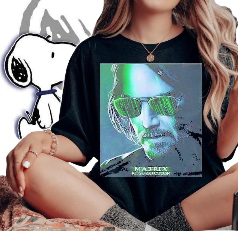 Matrix Resurrections Keanu Reeves 2021 Movie T Shirt t-shirt woman shirt