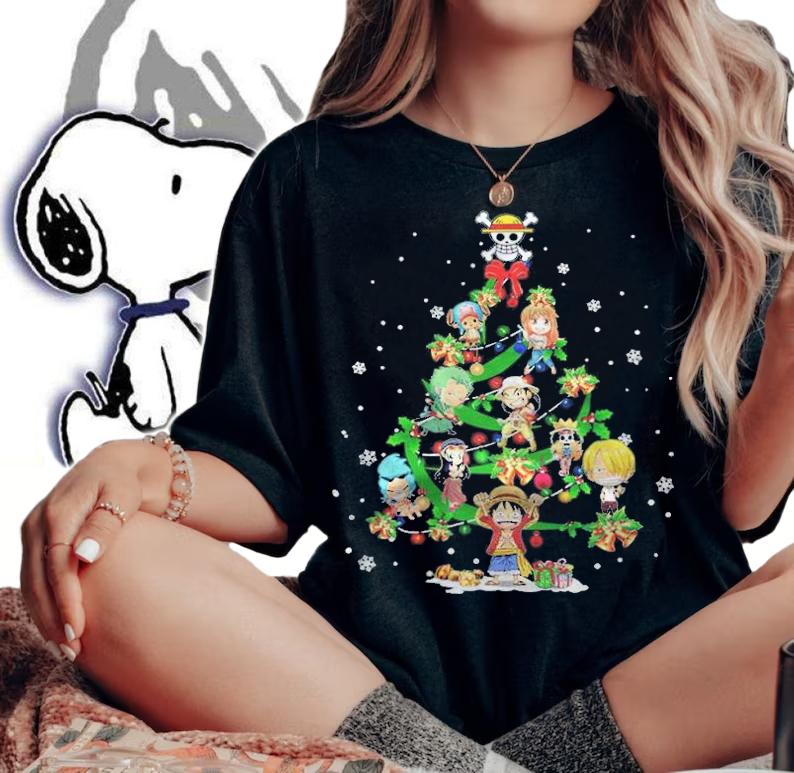 One Piece Chibi Christmas Tree Shirt t-shirt