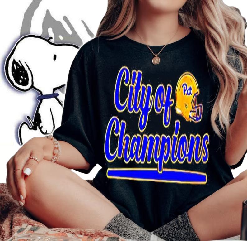 Pitt City Of Champions Football T-Shirt t-shirt woman shirt