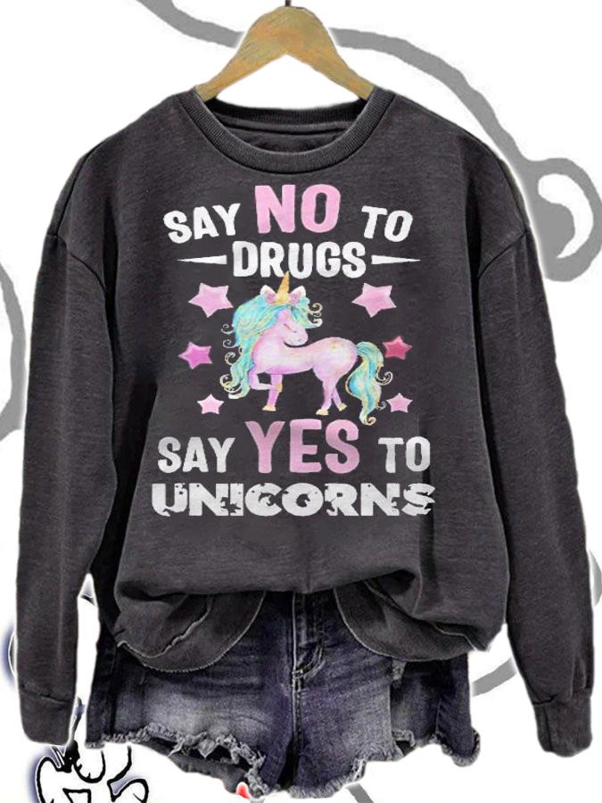 Red Ribbon Drug Week , Say No To Drugs Say Yes To Unicorns Shirt t-shirt sweatshirt