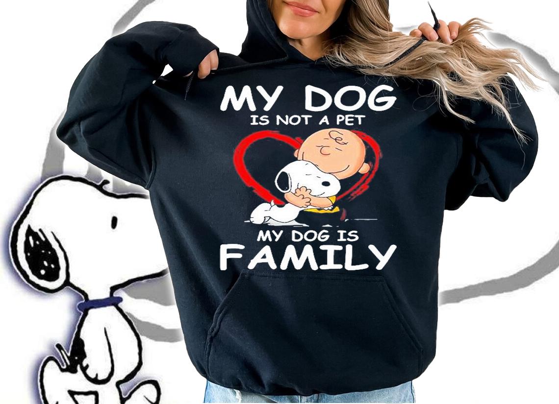 Snoopy And Charlie Brown My Dog Is Not A Pet My Dog Is Family T-Shirt t-shirt
