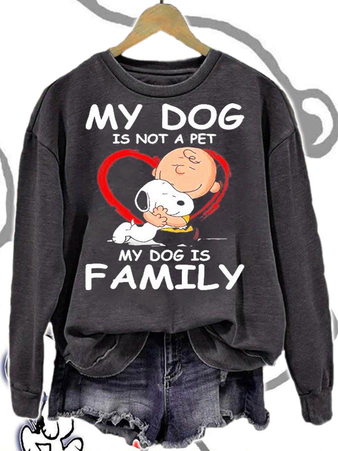Snoopy And Charlie Brown My Dog Is Not A Pet My Dog Is Family T-Shirt t-shirt