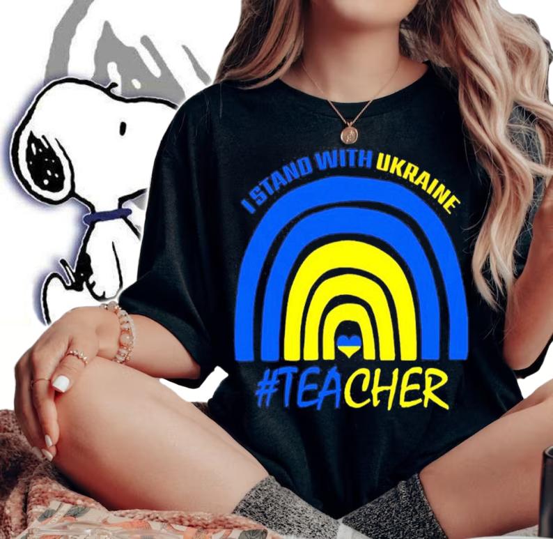 Teacher Support I Stand With Ukraine #Teacher Shirt t-shirt
