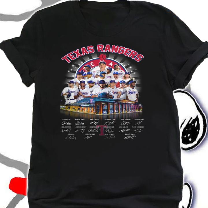 Texas Rangers Team Players Signatures t-shirt