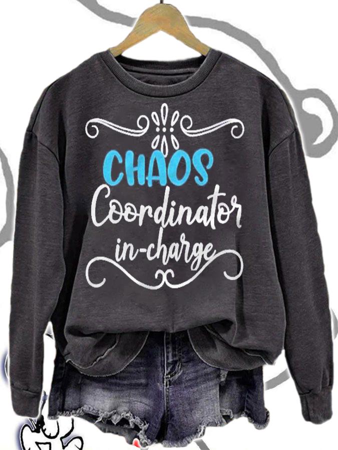 Womens Sarcastic Gifts For Women Mom Teacher Chaos Coordinator Shirt t-shirt