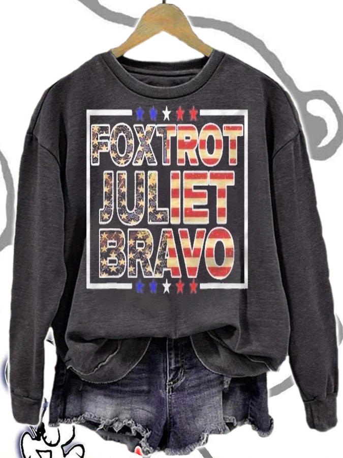 Foxtrot Juliet Bravo Anti Biden Us American Flag Shirt t-shirt sweatshirt