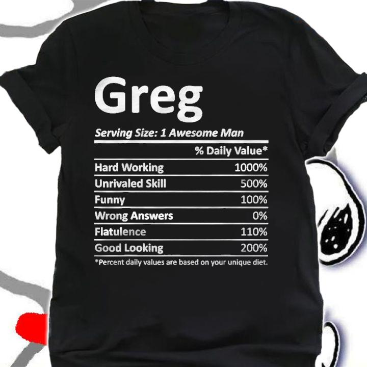 Greg Nutrition Funny Birthday Personalized Name Gift Idea Shirt t-shirt