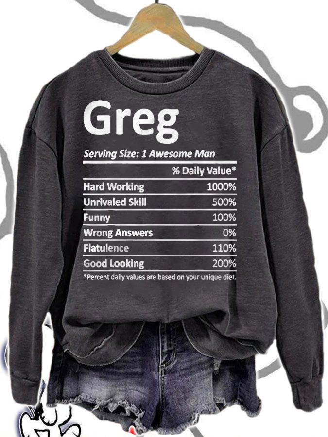 Greg Nutrition Funny Birthday Personalized Name Gift Idea Shirt t-shirt