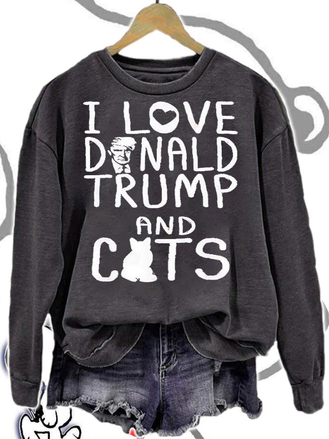 I Love Donald Trump And Cats T-Shirt t-shirt
