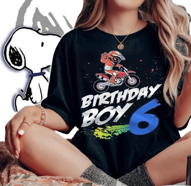 Kids 6Th Birthday Boy 6 Years Old Dirt Bike Motocross Rider Shirt t-shirt woman shirt