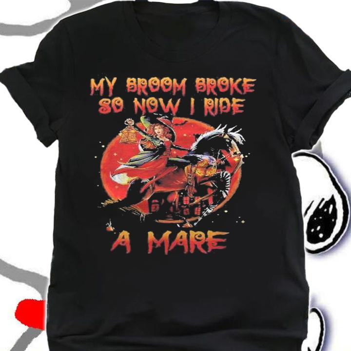 My Broom Broke So Now I Ride A Mare, Halloween Costumes Shirt t-shirt