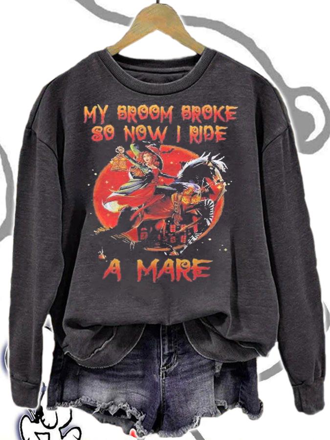 My Broom Broke So Now I Ride A Mare, Halloween Costumes Shirt t-shirt