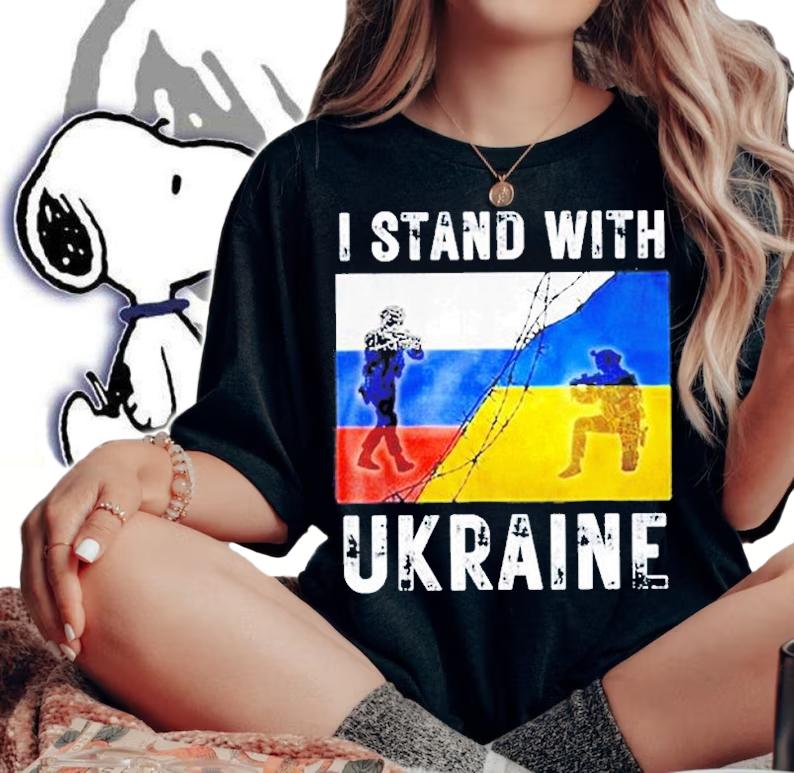 Support I Stand With Ukraine Pray For Ukrainian 2022 T-Shirt t-shirt woman shirt