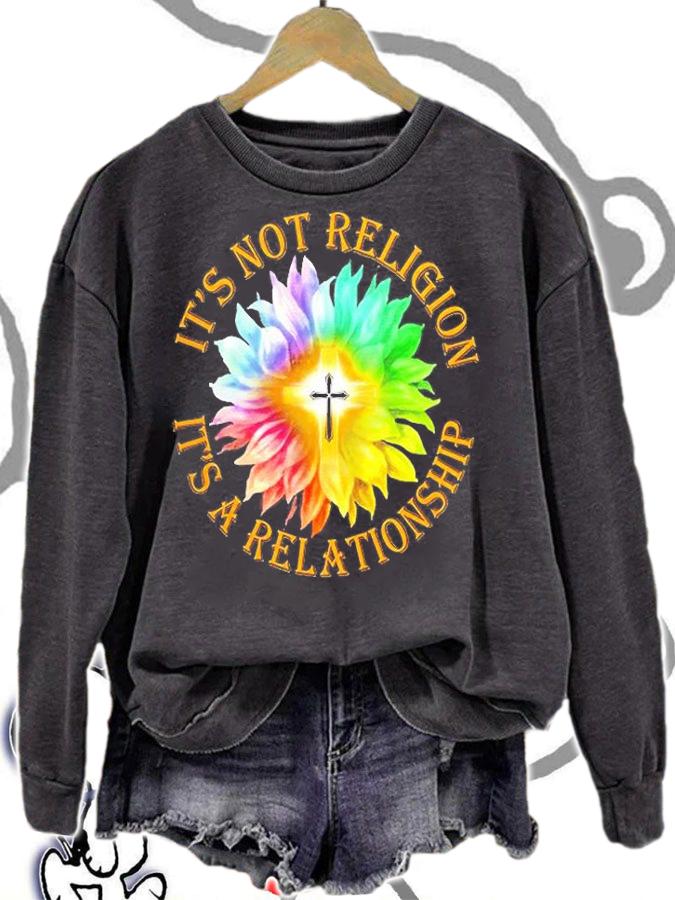 Its Not Religion Its A Relationship Christian Cross Prayer T-Shirt t-shirt sweatshirt
