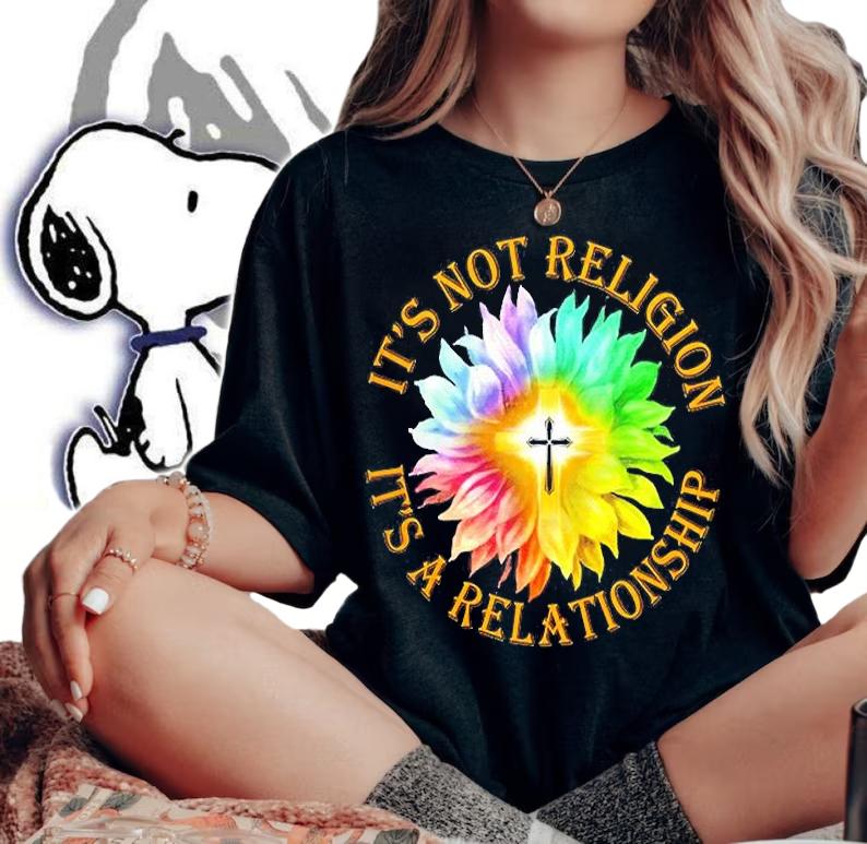 Its Not Religion Its A Relationship Christian Cross Prayer T-Shirt t-shirt woman shirt