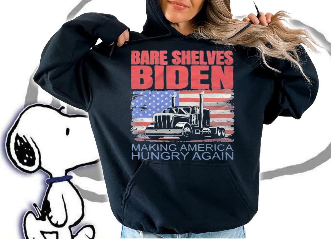 New Design bare Shelves Biden Making America Hungry Again USA Flag Vintage T-Shirt t-shirt