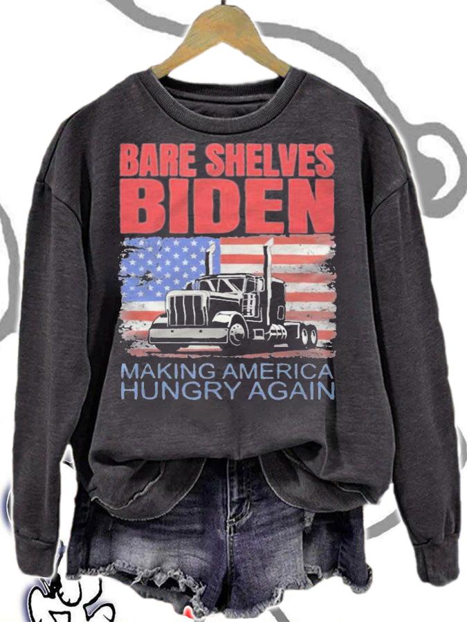 New Design bare Shelves Biden Making America Hungry Again USA Flag Vintage T-Shirt t-shirt