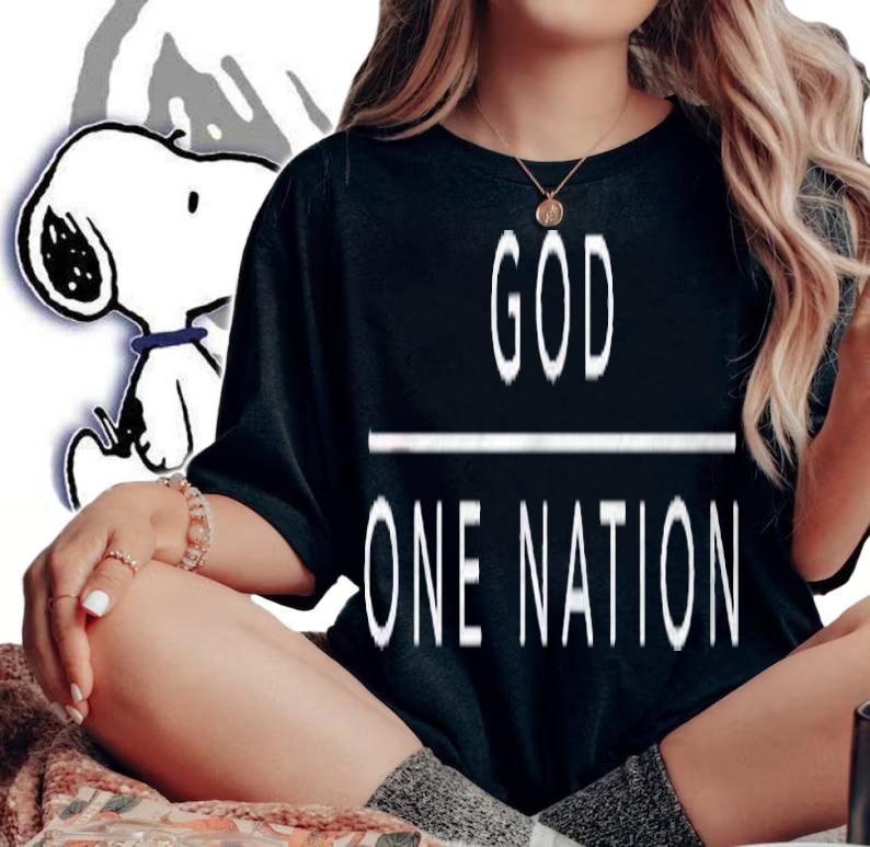 One Nation Under God Line Art Patriotic Christian Shirt t-shirt