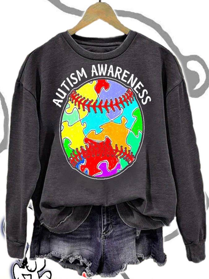 Puzzle Baseball Support Autism Awareness T-Shirt t-shirt