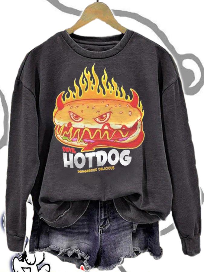 Hotdog Devil Hotdog Dangerous Delicious Shirt t-shirt sweatshirt