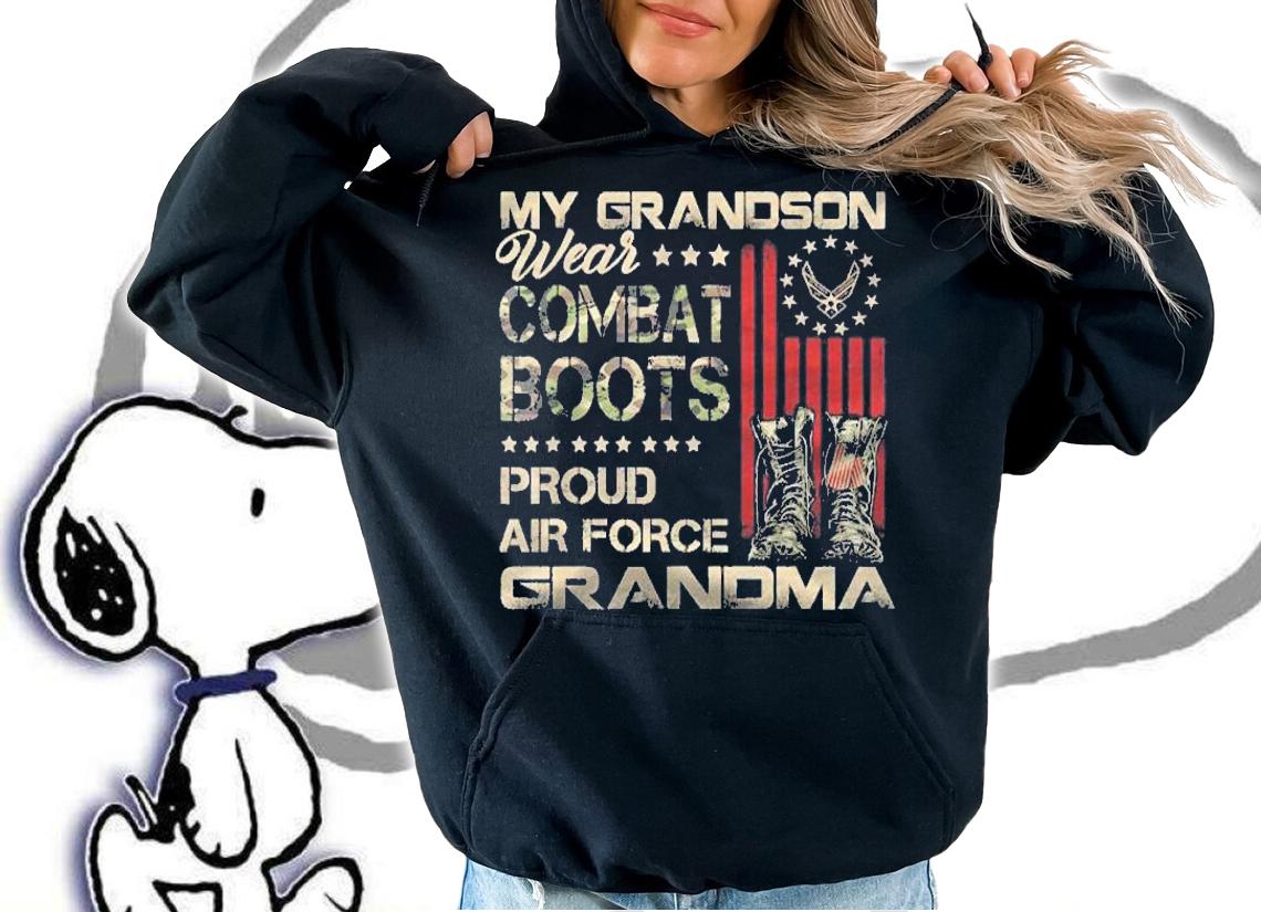My Grandson Wear Combat Boots Proud Us Air Force Grandma Shirt t-shirt