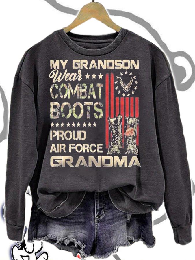 My Grandson Wear Combat Boots Proud Us Air Force Grandma Shirt t-shirt