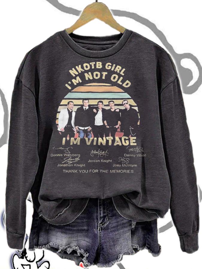 NKOTB Girl I'm not old I'm vintage signatures thank you for the memories shirt t-shirt sweatshirt
