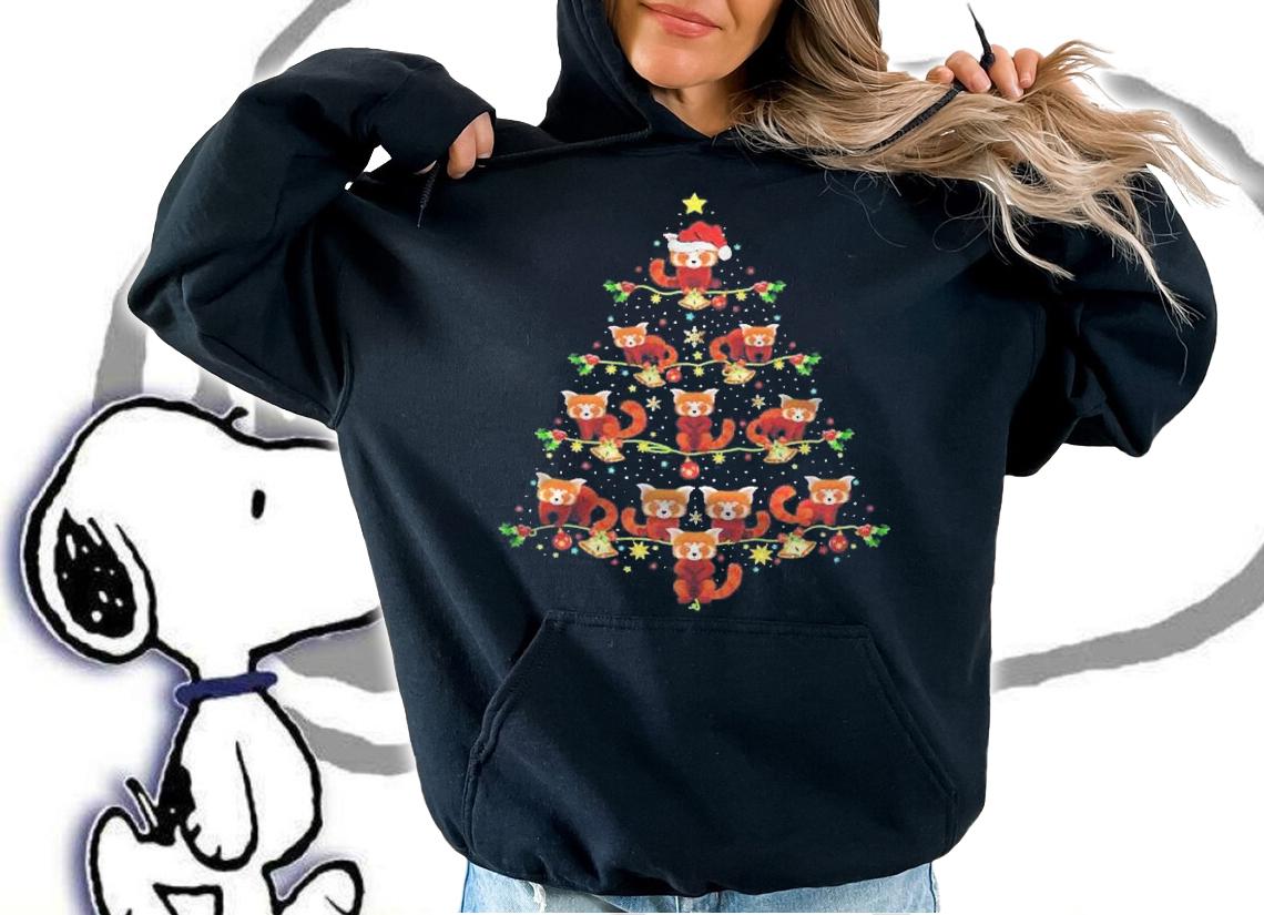 Red Panda Lover Xmas Matching Santa Red Panda Christmas Tree Shirt t-shirt hoodie
