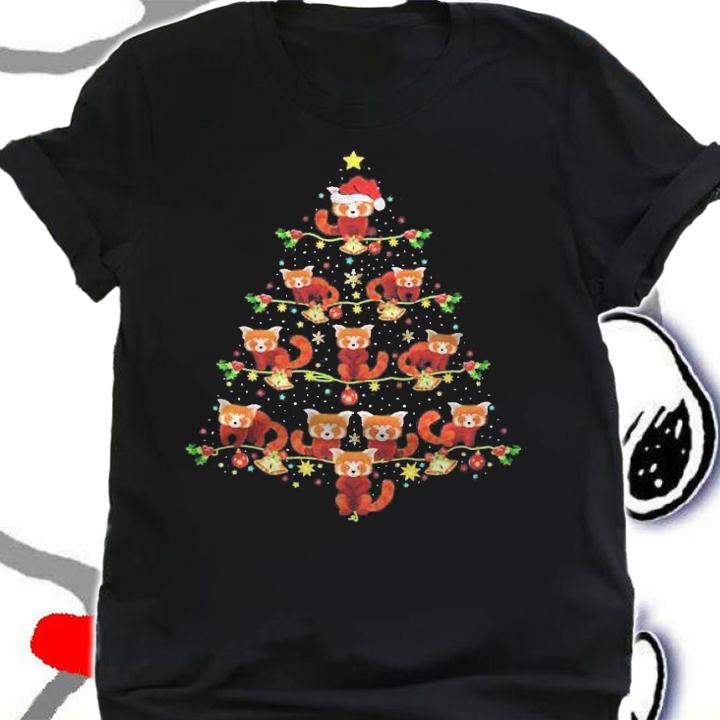 Red Panda Lover Xmas Matching Santa Red Panda Christmas Tree Shirt t-shirt shirt