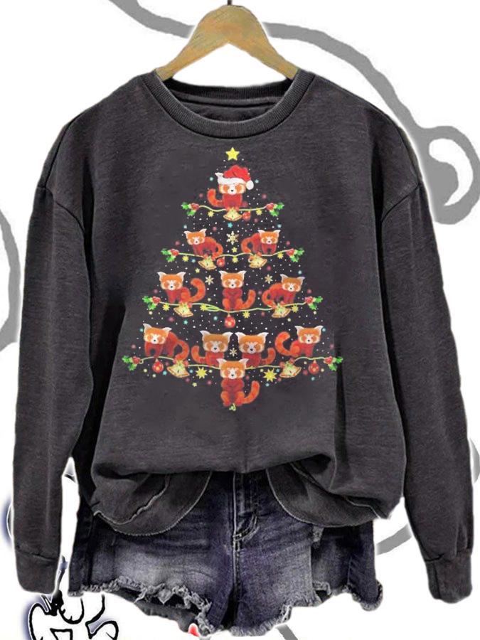 Red Panda Lover Xmas Matching Santa Red Panda Christmas Tree Shirt t-shirt sweatshirt