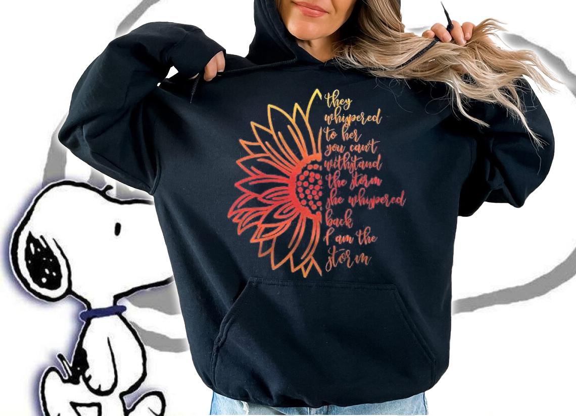 She Whispered Im Strong Feminist Girl Woman Power Storm Shirt t-shirt
