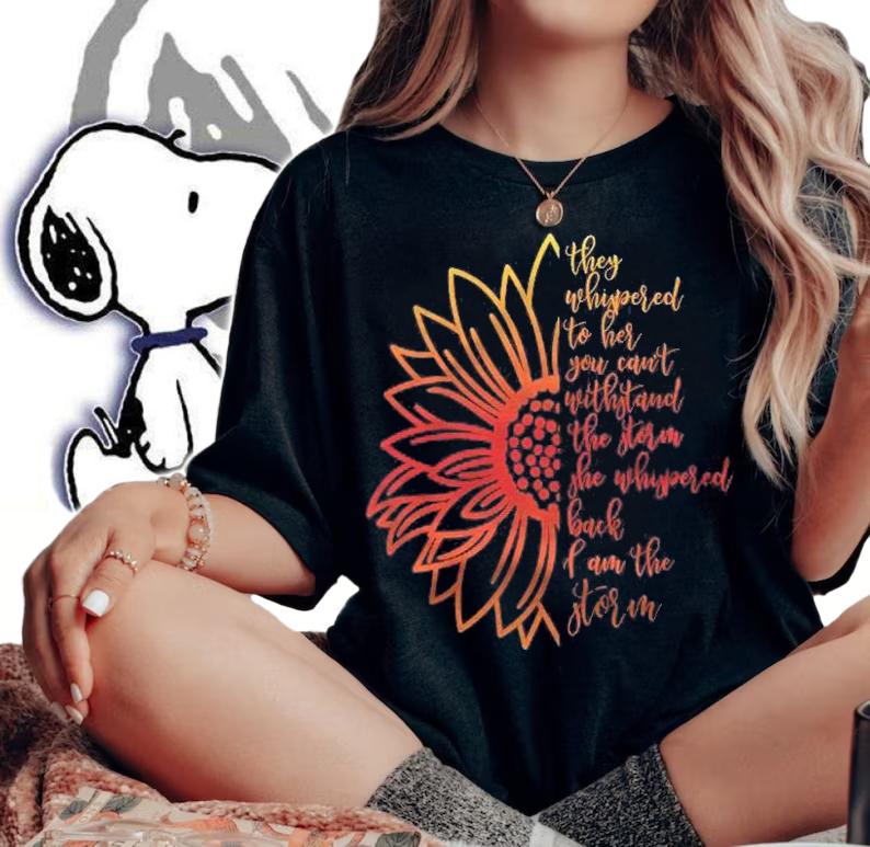She Whispered Im Strong Feminist Girl Woman Power Storm Shirt t-shirt