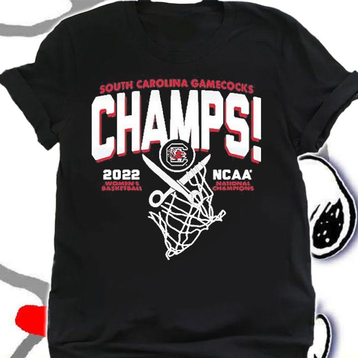South Carolina Gamecocks Blue 84 Women's 2022 NCAA Women's Basketball National Champions Cut The Net T-Shirt t-shirt shirt