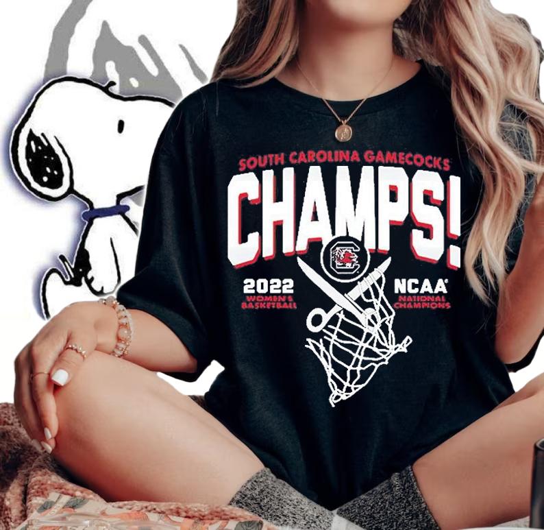 South Carolina Gamecocks Blue 84 Women's 2022 NCAA Women's Basketball National Champions Cut The Net T-Shirt t-shirt woman shirt