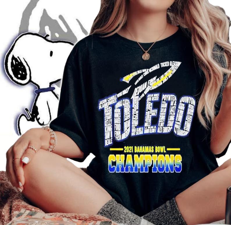 Toledo Rockets 2021 Bahamas Bowl Champions Shirt t-shirt woman shirt