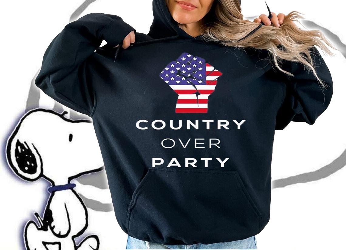 Country Over Party Fist USA Flag T-Shirt t-shirt hoodie