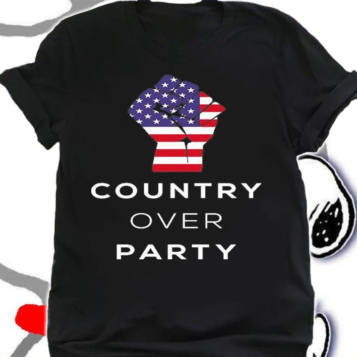 Country Over Party Fist USA Flag T-Shirt t-shirt shirt