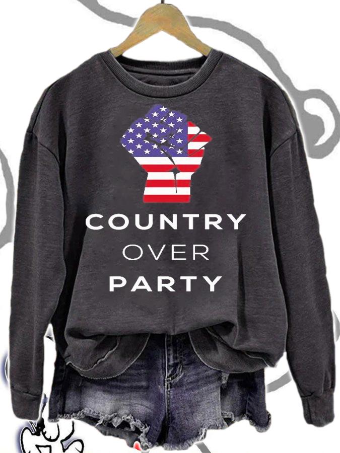 Country Over Party Fist USA Flag T-Shirt t-shirt sweatshirt