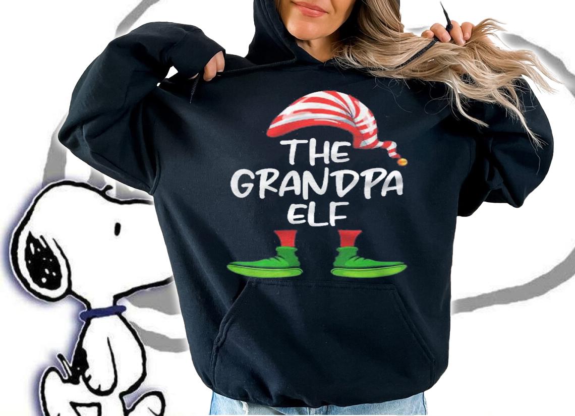 Grandpa Elf Family Matching Christmas Funny Gift Pajama Shirt t-shirt hoodie