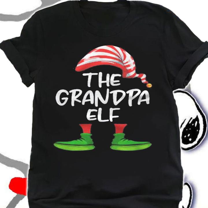 Grandpa Elf Family Matching Christmas Funny Gift Pajama Shirt t-shirt shirt