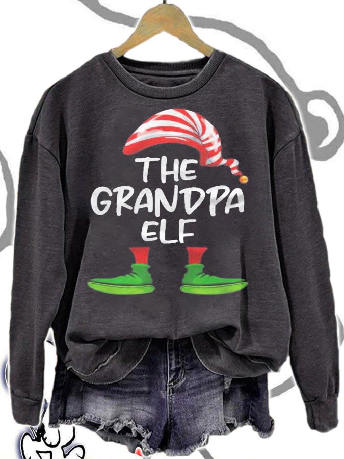 Grandpa Elf Family Matching Christmas Funny Gift Pajama Shirt t-shirt sweatshirt