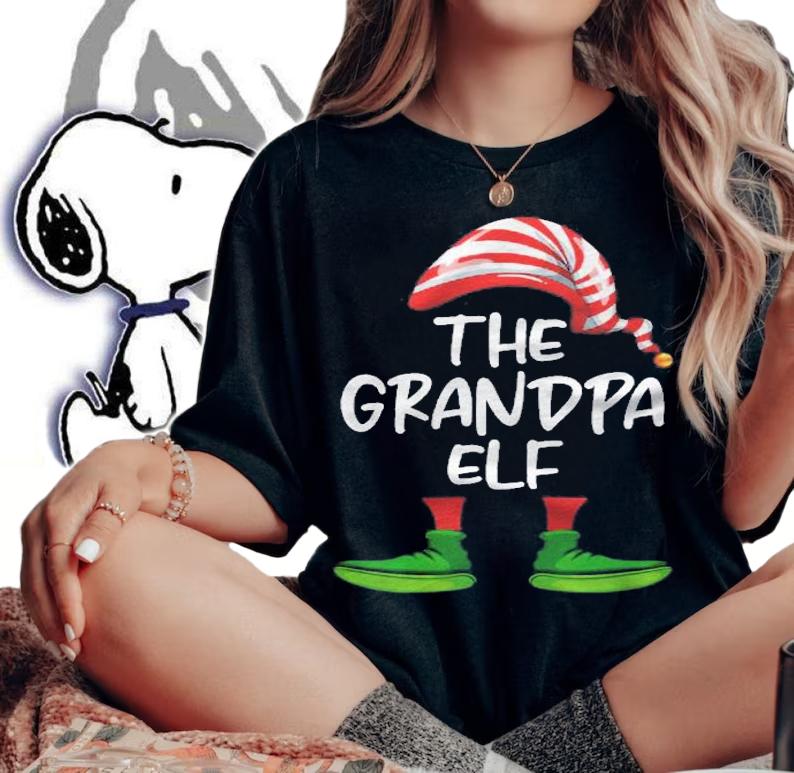 Grandpa Elf Family Matching Christmas Funny Gift Pajama Shirt t-shirt woman shirt
