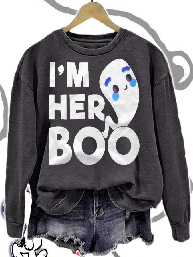 Im Her Boo Halloween Ghost Couples Matching Pullover Shirt t-shirt sweatshirt