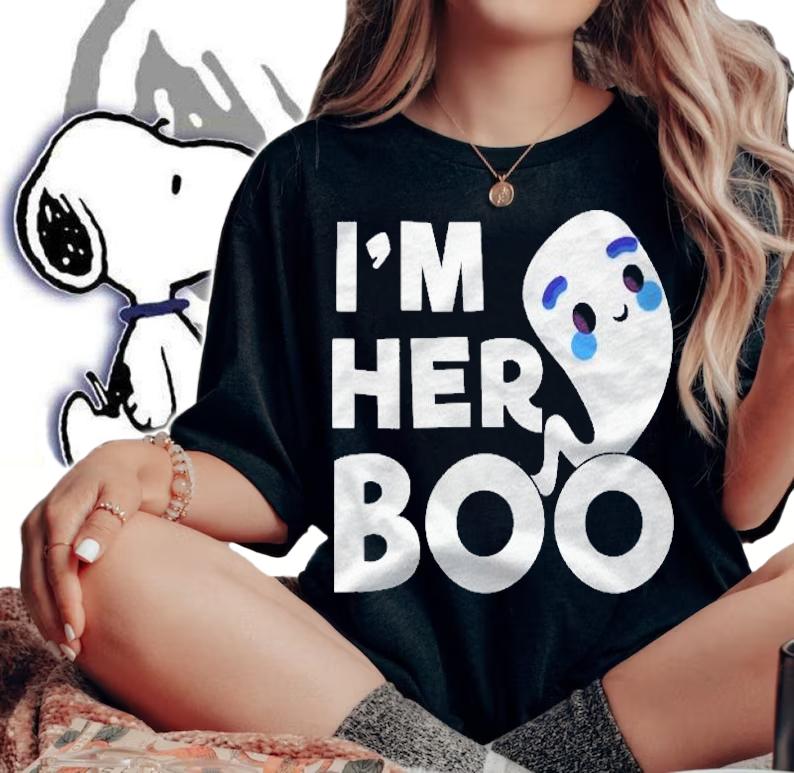 Im Her Boo Halloween Ghost Couples Matching Pullover Shirt t-shirt woman shirt