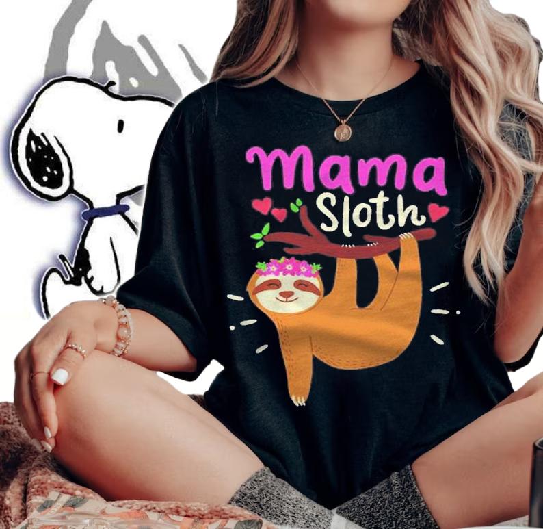 Mama Sloth Lazy Spirit Animal Mom Family Matching Costume Shirt t-shirt woman shirt