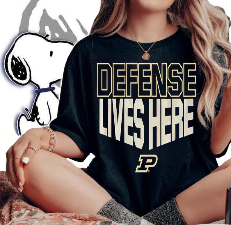 Purdue Basketball Defense Lives Here Shirt t-shirt woman shirt