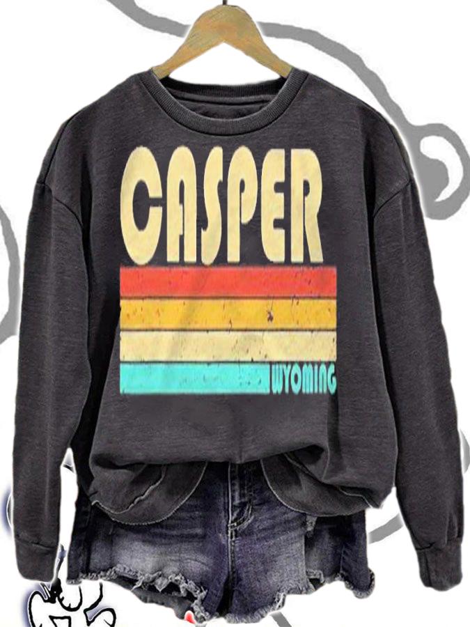 Casper Wy Wyoming Funny City Home Roots Retro 70S 80S Shirt t-shirt