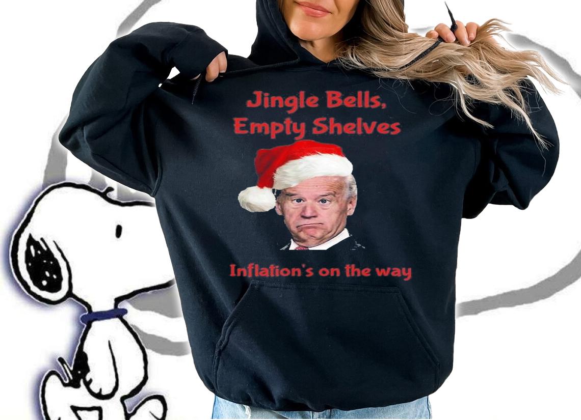 Jingle Bells Empty Shelves Inflation's On The Way Joe Biden Christmas T-Shirt hoodie